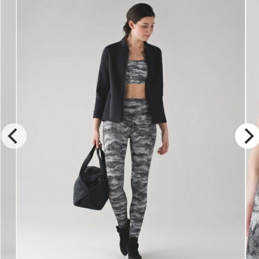 Lululemon Wunder Under Hi Rise TightLuon Hazy Days Black White Sz 2